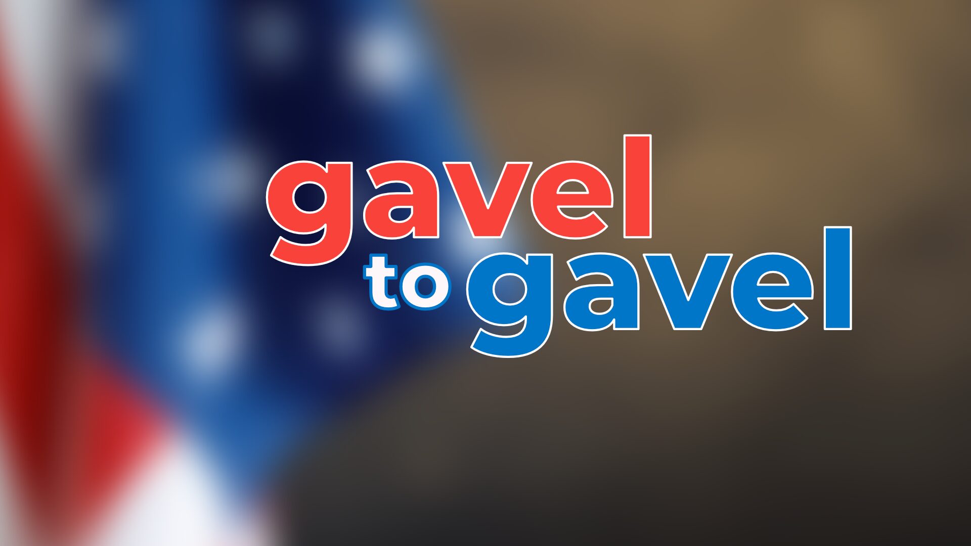 gavel to gavel over image with american flag in background